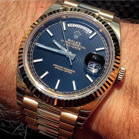 rolex blue face day date